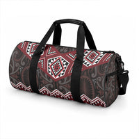 New Zealand Aotearoa Duffle Bag Red Taniko Art Maori Pattern LT05 - Polynesian Pride