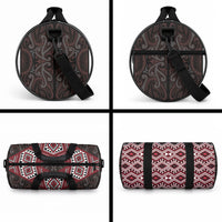 New Zealand Aotearoa Duffle Bag Red Taniko Art Maori Pattern LT05 - Polynesian Pride