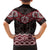 New Zealand Aotearoa Family Matching Off Shoulder Maxi Dress and Hawaiian Shirt Red Taniko Art Maori Pattern