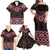 New Zealand Aotearoa Family Matching Off Shoulder Maxi Dress and Hawaiian Shirt Red Taniko Art Maori Pattern