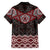 New Zealand Aotearoa Family Matching Off Shoulder Maxi Dress and Hawaiian Shirt Red Taniko Art Maori Pattern