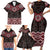 New Zealand Aotearoa Family Matching Short Sleeve Bodycon Dress and Hawaiian Shirt Red Taniko Art Maori Pattern