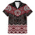 New Zealand Aotearoa Family Matching Short Sleeve Bodycon Dress and Hawaiian Shirt Red Taniko Art Maori Pattern