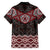 New Zealand Aotearoa Family Matching Short Sleeve Bodycon Dress and Hawaiian Shirt Red Taniko Art Maori Pattern