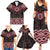 New Zealand Aotearoa Family Matching Summer Maxi Dress and Hawaiian Shirt Red Taniko Art Maori Pattern