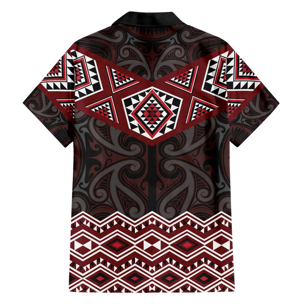 New Zealand Aotearoa Hawaiian Shirt Red Taniko Art Maori Pattern LT05 - Polynesian Pride