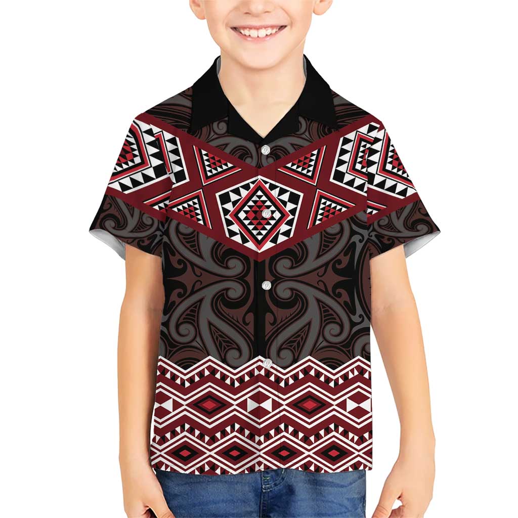 New Zealand Aotearoa Hawaiian Shirt Red Taniko Art Maori Pattern LT05 - Polynesian Pride