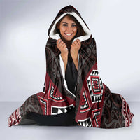 New Zealand Aotearoa Hooded Blanket Red Taniko Art Maori Pattern LT05 - Polynesian Pride