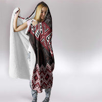 New Zealand Aotearoa Hooded Blanket Red Taniko Art Maori Pattern LT05 - Polynesian Pride