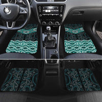 New Zealand Aotearoa Car Mats Turquoise Taniko Art Maori Pattern LT05 Set 4pcs Turquoise - Polynesian Pride