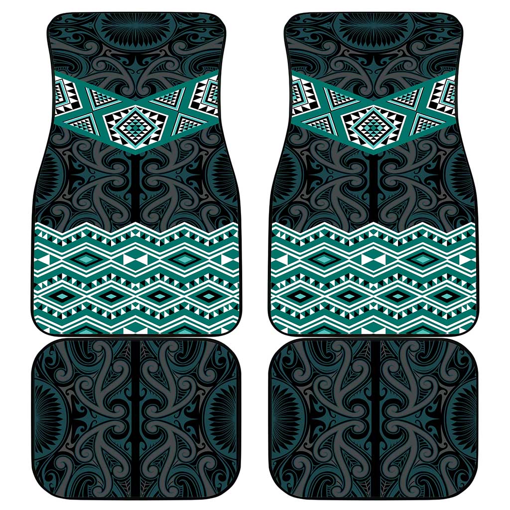 New Zealand Aotearoa Car Mats Turquoise Taniko Art Maori Pattern LT05 - Polynesian Pride