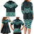 New Zealand Aotearoa Family Matching Long Sleeve Bodycon Dress and Hawaiian Shirt Turquoise Taniko Art Maori Pattern