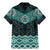 New Zealand Aotearoa Family Matching Mermaid Dress and Hawaiian Shirt Turquoise Taniko Art Maori Pattern