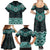 New Zealand Aotearoa Family Matching Summer Maxi Dress and Hawaiian Shirt Turquoise Taniko Art Maori Pattern