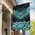 New Zealand Aotearoa Garden Flag Turquoise Taniko Art Maori Pattern