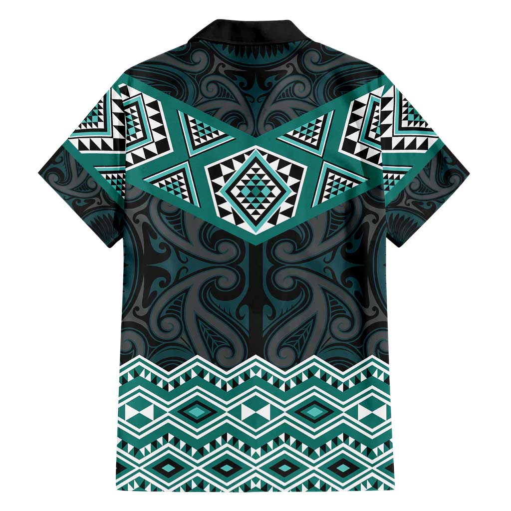 New Zealand Aotearoa Hawaiian Shirt Turquoise Taniko Art Maori Pattern LT05 - Polynesian Pride