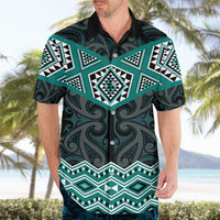 New Zealand Aotearoa Hawaiian Shirt Turquoise Taniko Art Maori Pattern LT05 - Polynesian Pride