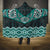 New Zealand Aotearoa Hooded Blanket Turquoise Taniko Art Maori Pattern