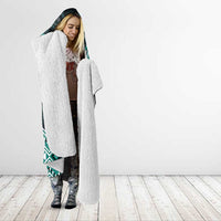 New Zealand Aotearoa Hooded Blanket Turquoise Taniko Art Maori Pattern LT05 - Polynesian Pride