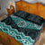 New Zealand Aotearoa Quilt Bed Set Turquoise Taniko Art Maori Pattern