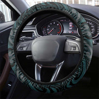 New Zealand Aotearoa Steering Wheel Cover Turquoise Taniko Art Maori Pattern LT05 - Polynesian Pride