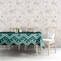 New Zealand Aotearoa Tablecloth Turquoise Taniko Art Maori Pattern LT05 - Polynesian Pride