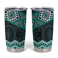 New Zealand Aotearoa Tumbler Cup Turquoise Taniko Art Maori Pattern LT05 Turquoise - Polynesian Pride
