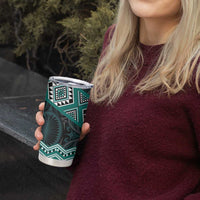 New Zealand Aotearoa Tumbler Cup Turquoise Taniko Art Maori Pattern LT05 - Polynesian Pride