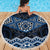 New Zealand Aotearoa Beach Blanket Blue Taniko Art Maori Pattern