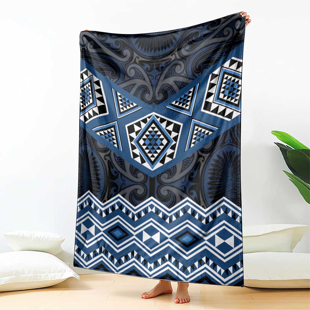 New Zealand Aotearoa Blanket Blue Taniko Art Maori Pattern LT05 - Polynesian Pride