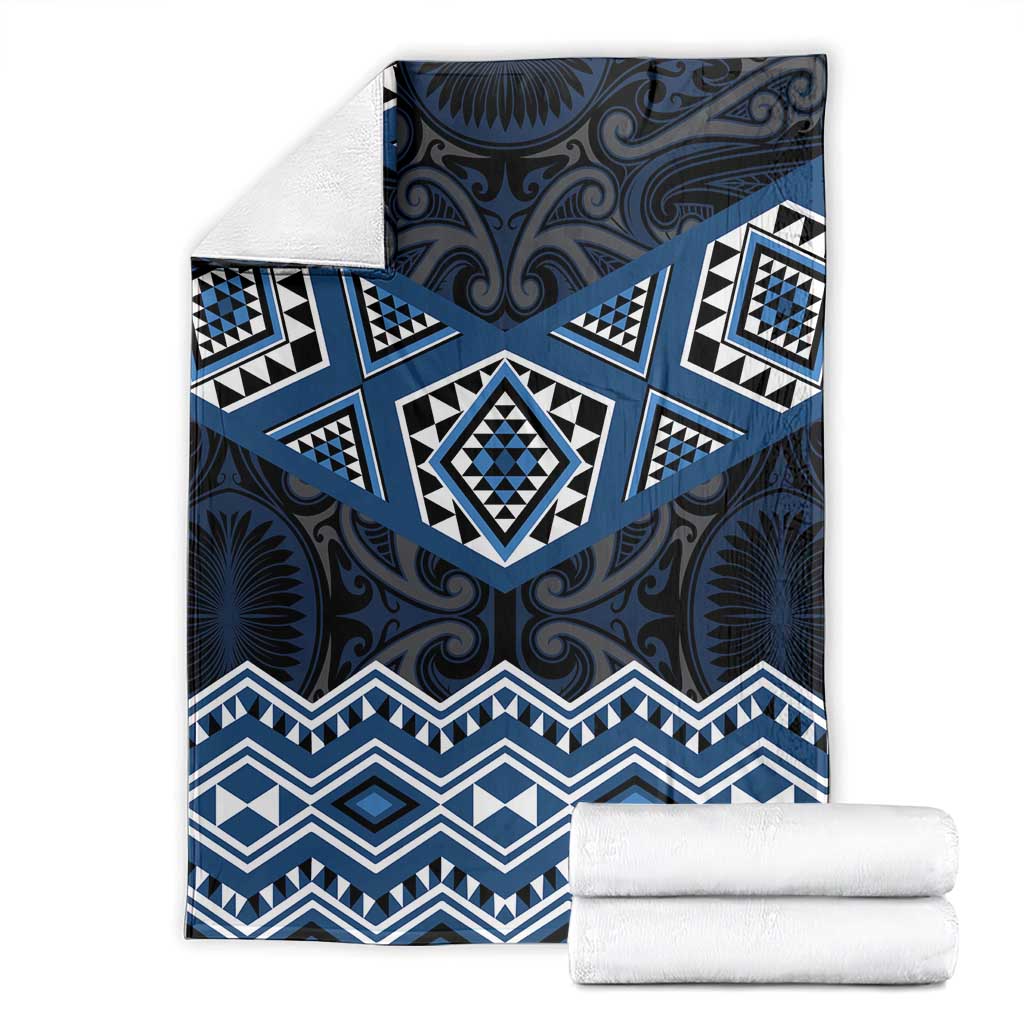 New Zealand Aotearoa Blanket Blue Taniko Art Maori Pattern LT05 - Polynesian Pride