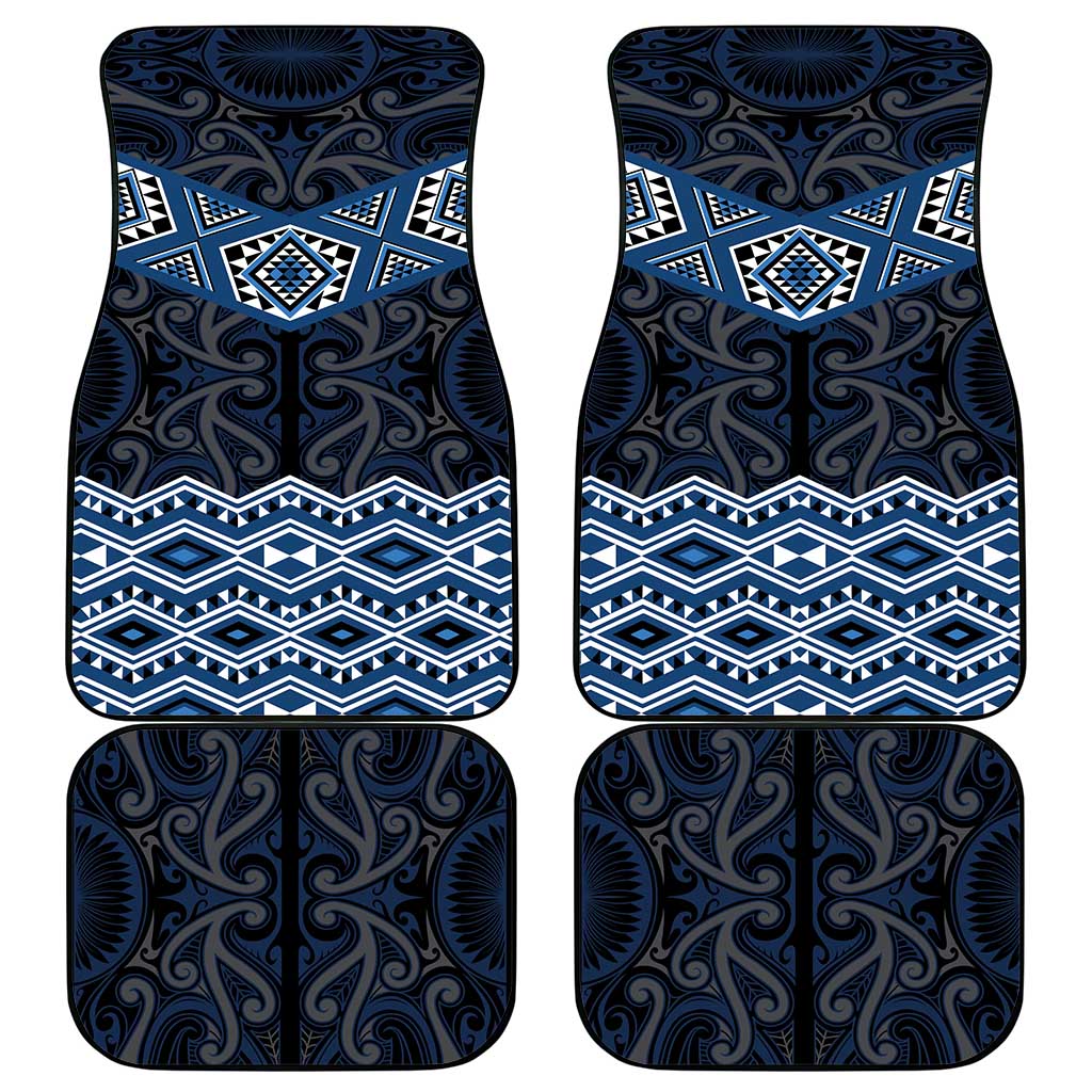 New Zealand Aotearoa Car Mats Blue Taniko Art Maori Pattern LT05 - Polynesian Pride