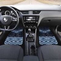 New Zealand Aotearoa Car Mats Blue Taniko Art Maori Pattern LT05 Set 2pcs - Front Blue - Polynesian Pride