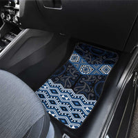 New Zealand Aotearoa Car Mats Blue Taniko Art Maori Pattern LT05 - Polynesian Pride