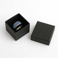 New Zealand Aotearoa Classic Ring Blue Taniko Art Maori Pattern LT05 - Polynesian Pride