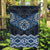 New Zealand Aotearoa Garden Flag Blue Taniko Art Maori Pattern