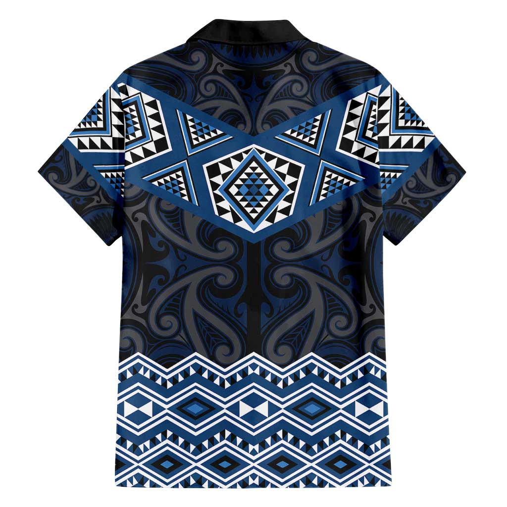 New Zealand Aotearoa Hawaiian Shirt Blue Taniko Art Maori Pattern LT05 - Polynesian Pride