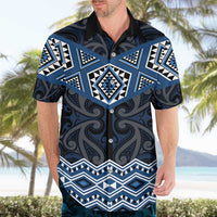 New Zealand Aotearoa Hawaiian Shirt Blue Taniko Art Maori Pattern LT05 - Polynesian Pride