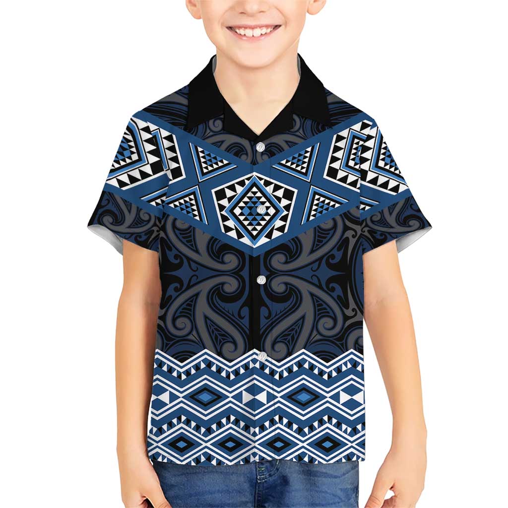 New Zealand Aotearoa Hawaiian Shirt Blue Taniko Art Maori Pattern LT05 - Polynesian Pride
