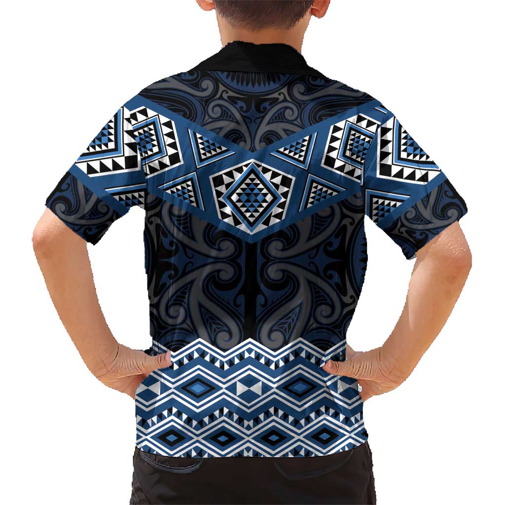 New Zealand Aotearoa Hawaiian Shirt Blue Taniko Art Maori Pattern LT05 - Polynesian Pride