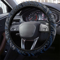 New Zealand Aotearoa Steering Wheel Cover Blue Taniko Art Maori Pattern LT05 - Polynesian Pride