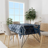 New Zealand Aotearoa Tablecloth Blue Taniko Art Maori Pattern LT05 - Polynesian Pride