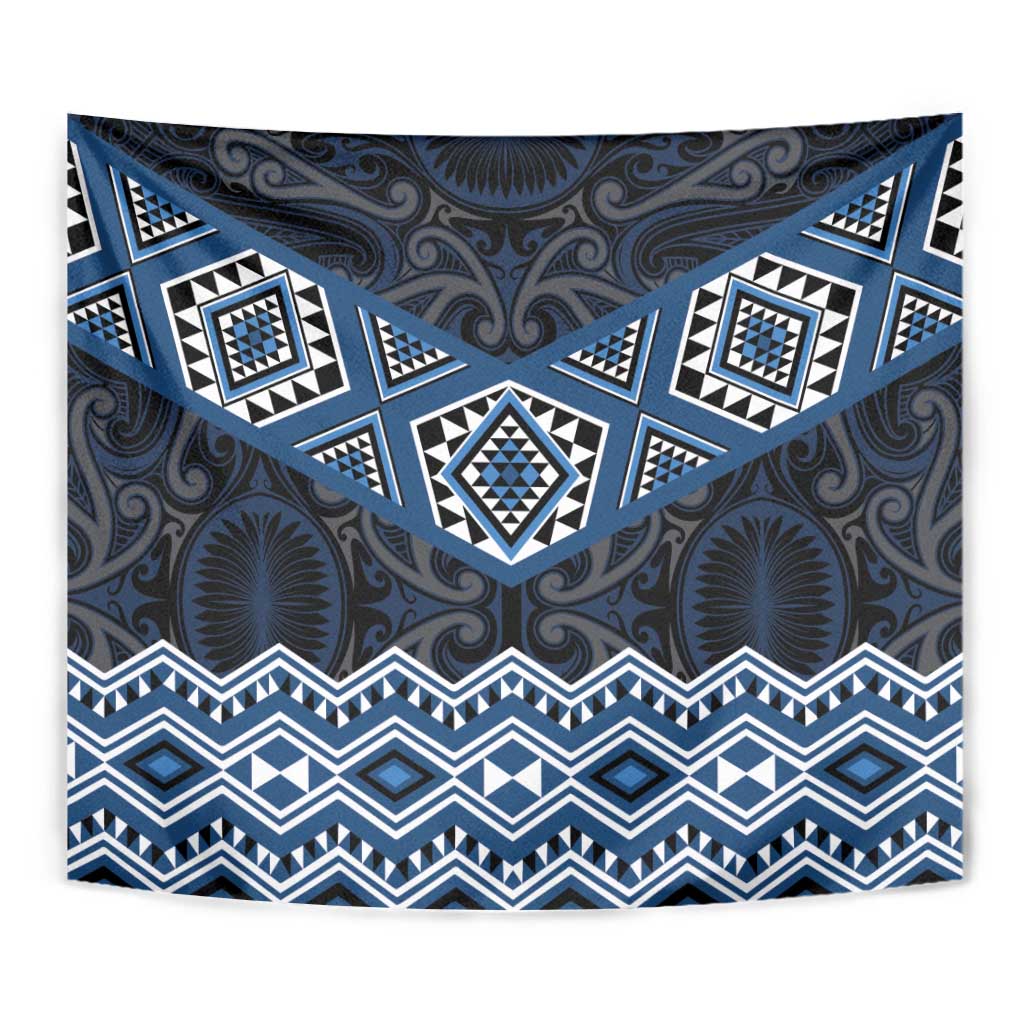 New Zealand Aotearoa Tapestry Blue Taniko Art Maori Pattern