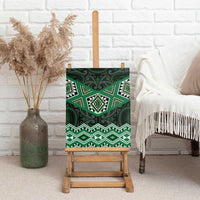 New Zealand Aotearoa Canvas Wall Art Green Taniko Art Maori Pattern LT05 - Polynesian Pride