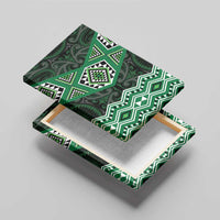 New Zealand Aotearoa Canvas Wall Art Green Taniko Art Maori Pattern LT05 - Polynesian Pride