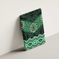 New Zealand Aotearoa Canvas Wall Art Green Taniko Art Maori Pattern LT05 - Polynesian Pride