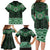 New Zealand Aotearoa Family Matching Long Sleeve Bodycon Dress and Hawaiian Shirt Green Taniko Art Maori Pattern