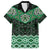 New Zealand Aotearoa Family Matching Long Sleeve Bodycon Dress and Hawaiian Shirt Green Taniko Art Maori Pattern