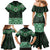 New Zealand Aotearoa Family Matching Mermaid Dress and Hawaiian Shirt Green Taniko Art Maori Pattern