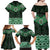 New Zealand Aotearoa Family Matching Off Shoulder Maxi Dress and Hawaiian Shirt Green Taniko Art Maori Pattern